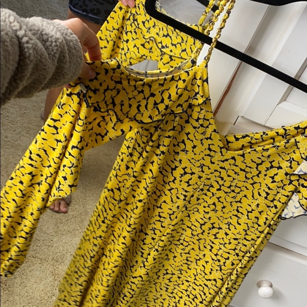 Yellow Cold Shoulder Dress - Picture 2 of 3